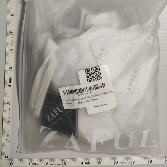 NWT ZAFUL Medium V-wire Tankini White bikini set - Picture 3 of 6
